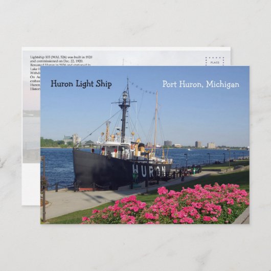 Huron Lightship-kaart Briefkaart (Voorkant / Achterkant)