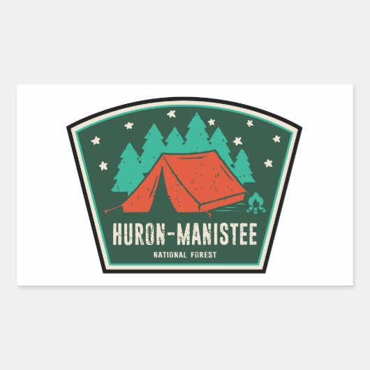 Huron-Manistee National Forest Camping Rechthoekige Sticker (Voorkant)
