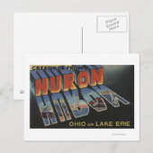 Huron, Ohio - Lake Erie - grote lettertjes Briefkaart (Voorkant / Achterkant)