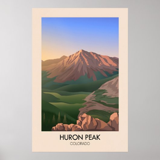 Huron Peak Colorado USA Reisposter Poster (Voorkant)