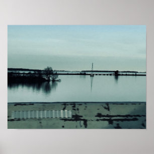 Huron River Blues Foto door Willowcatdesigns Poster