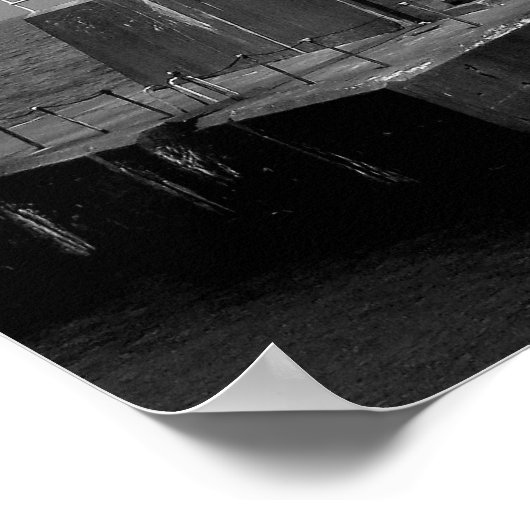 Huron vuurtoren, zwart-wit poster (Hoek)