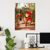 Huron Warrior (indiaans-Indiaans) Poster (Thuiskantoor)