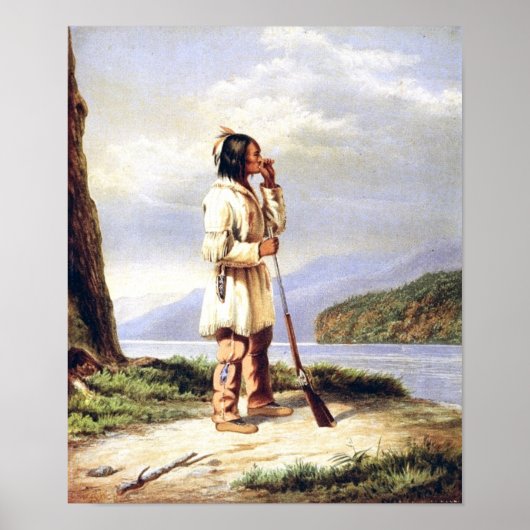 Huron-Wendat Hunter Calling a Moose Poster (Voorkant)