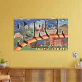 Huron, Zuid Dakota - Grote lettertjes Canvas Afdruk (Insitu (Woonkamer))