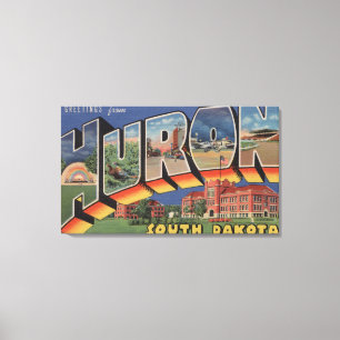 Huron, Zuid Dakota - Grote lettertjes Canvas Afdruk