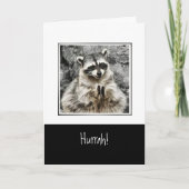 Hurrah. Cute Racoon Clapping Funny Animal Art Feestdagen Kaart (Voorkant)