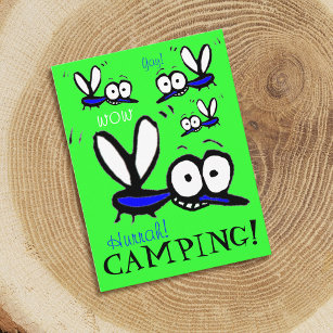 Hurrah grappige zomerkamperende muggen briefkaart