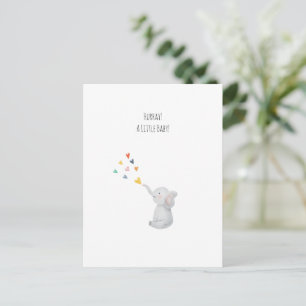 Hurray A Little Baby Cute Elephant Hearts Card Briefkaart