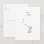 Hurray A Little Baby Cute Elephant Hearts Card Briefkaart (Voorkant / Achterkant)