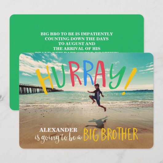 Hurray! | Aankondiging van een grote broeder foto  (Voorkant / Achterkant)