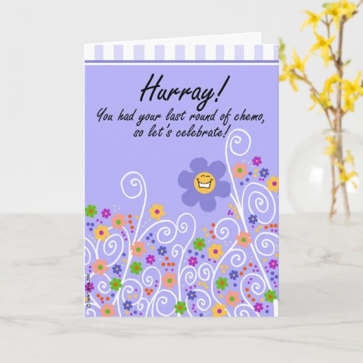 Hurray! Laatste Ronde van Chemo Kaart (Gele Bloem)