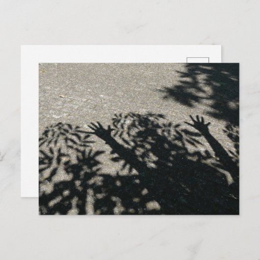 Hurray Shadow Handen & Leaves Close Up DIY Briefka Briefkaart (Voorkant / Achterkant)