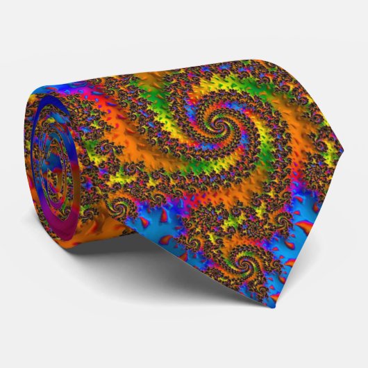 Hurricane Alley Psychedelic Fractal Abstract Stropdas (Opgerold)