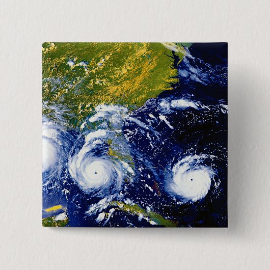Hurricane Andrew Vierkante Button 5,1 Cm (Voorkant)