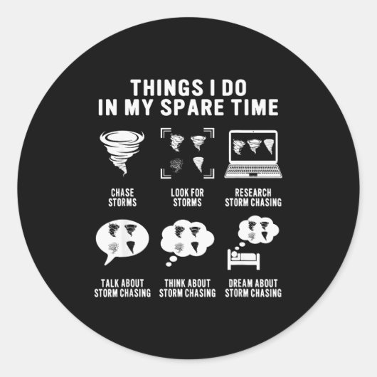 Hurricane Chasing Chaser Tornado Hunter Meteorolog Ronde Sticker (Voorkant)