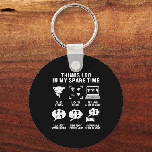 Hurricane Chasing Chaser Tornado Hunter Meteorolog Sleutelhanger (Voorkant)