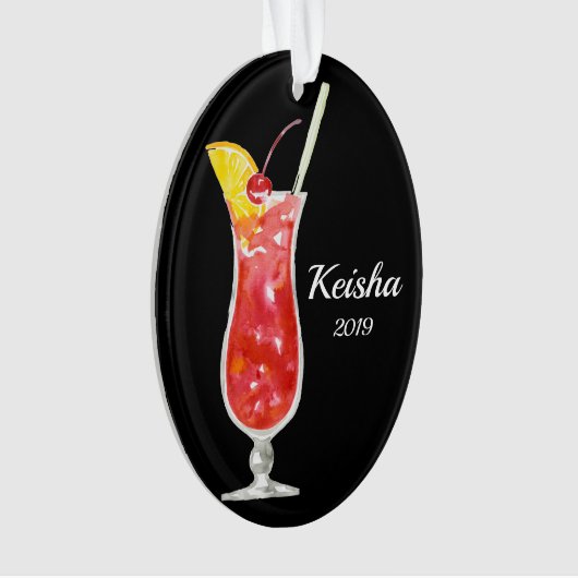 Hurricane Cocktail, gepersonaliseerd Ornament (voorkant)