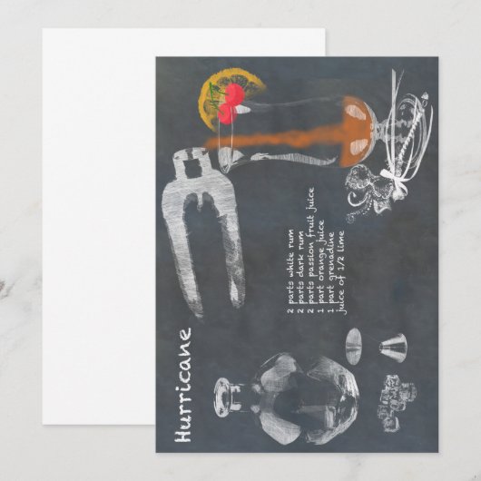 Hurricane Cocktail Kaart (Voorkant / Achterkant)