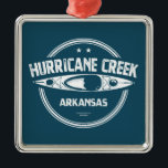 Hurricane Creek Arkansas Kayaking Metalen Ornament<br><div class="desc">Hurricane Creek is een Schilderachtig en wilde rivier in Arkansas.</div>