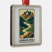 Hurricane Creek Arkansas Kleuren Metalen Ornament (Rechts)