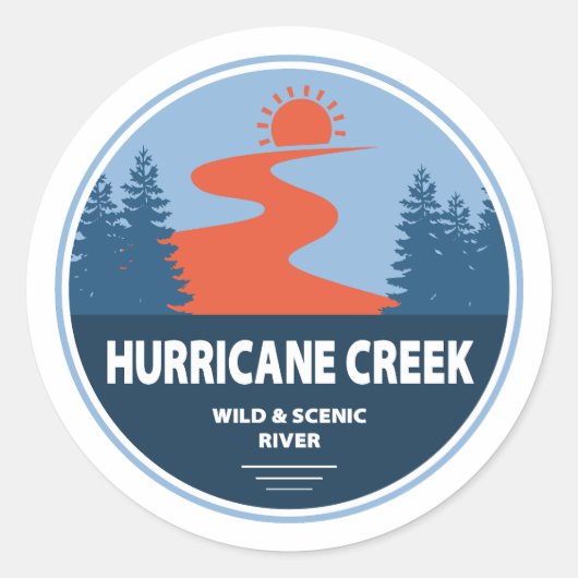 Hurricane Creek Wild en Schilderachtig River Arkan Ronde Sticker (Voorkant)