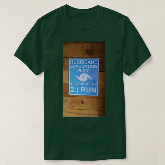 Hurricane evacuatieplan Grab Beer run T-shirt (Design voorkant)