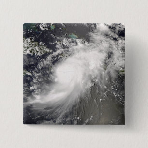 Hurricane Gustav over Hispaniola Vierkante Button 5,1 Cm