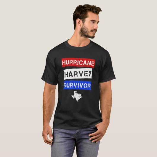 Hurricane Harvey Survivor mannen Texas Shirt (Voorkant volledig)
