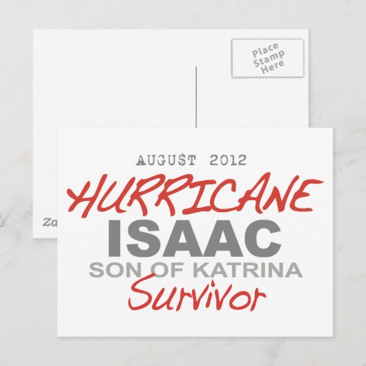 Hurricane Isaac Survivor Briefkaart (Voorkant / Achterkant)