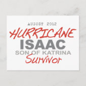 Hurricane Isaac Survivor Briefkaart (Voorkant)