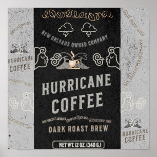 Hurricane Koffie: een nieuw orleans mengsel Poster