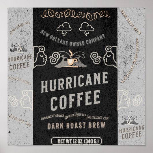 Hurricane Koffie: een nieuw orleans mengsel Poster (Voorkant)