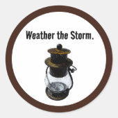 Hurricane Lantern Wilderness Camping Art Ronde Sticker (Voorkant)
