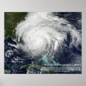 Hurricane Matthew Satellite Afbeelding van St. Aug Poster (Voorkant)