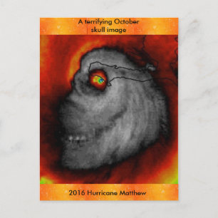 Hurricane Matthew Skull-afbeelding Briefkaart