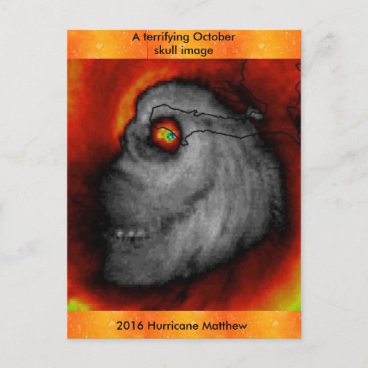 Hurricane Matthew Skull-afbeelding Briefkaart (Voorkant)