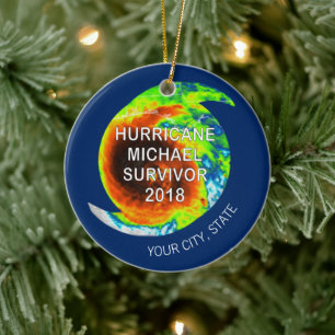 HURRICANE MICHAEL SURVIVOR Stad en staat Keramisch Ornament