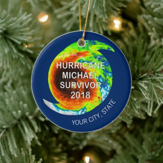 HURRICANE MICHAEL SURVIVOR | Stad en staat Keramisch Ornament (Boom)