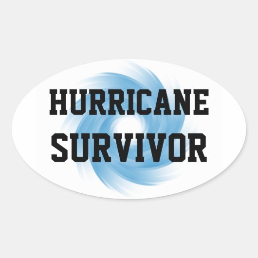 HURRICANE OVERLEVENDE stickers (4 ovaal) (Voorkant)