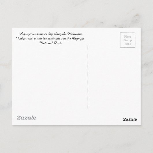 Hurricane Ridge - Briefkaart van het Nationaal Par (Achterkant)