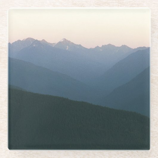 Hurricane Ridge Glazen Onderzetter (Voorkant)