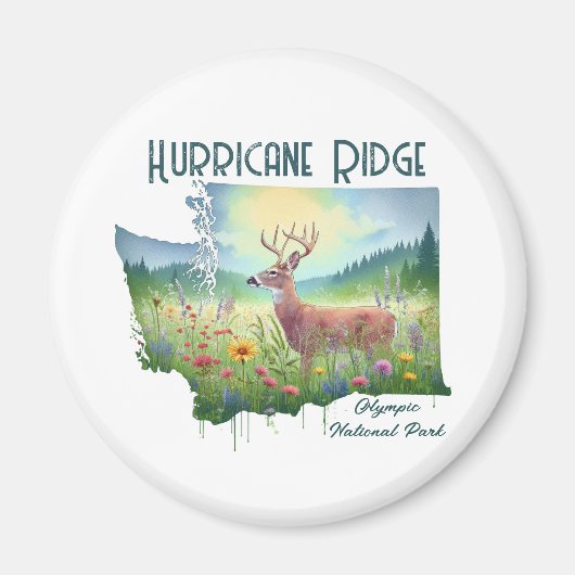 Hurricane Ridge National Park Souvenir Gift Magneet (Voorkant)