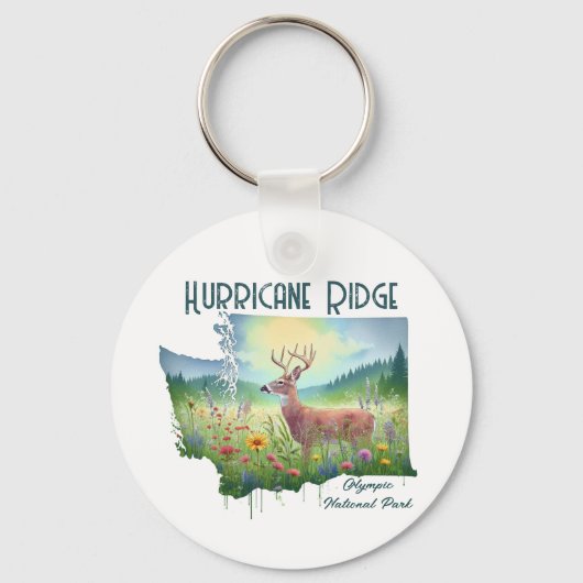 Hurricane Ridge National Park Souvenir Gift Sleutelhanger (Voorkant)