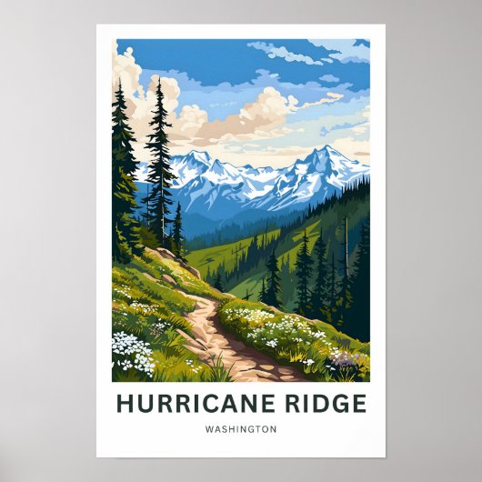 Hurricane Ridge Washington Reisprint Poster (Voorkant)