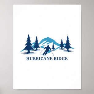 Hurricane Ridge Washington Ski Resort Skiër Poster