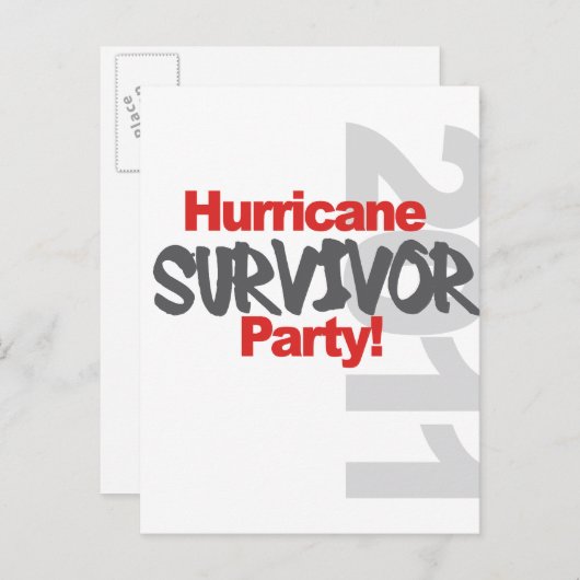 Hurricane Survival Party 1011 Uitnodiging Briefkaart (Voorkant / Achterkant)