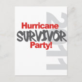 Hurricane Survival Party 1011 Uitnodiging Briefkaart (Voorkant)