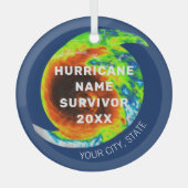 HURRICANE SURVIVOR-gepersonaliseerde herdenking Glas Ornament (Voorkant)