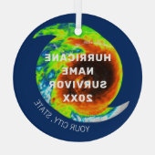 HURRICANE SURVIVOR-gepersonaliseerde herdenking Glas Ornament (Achterkant)